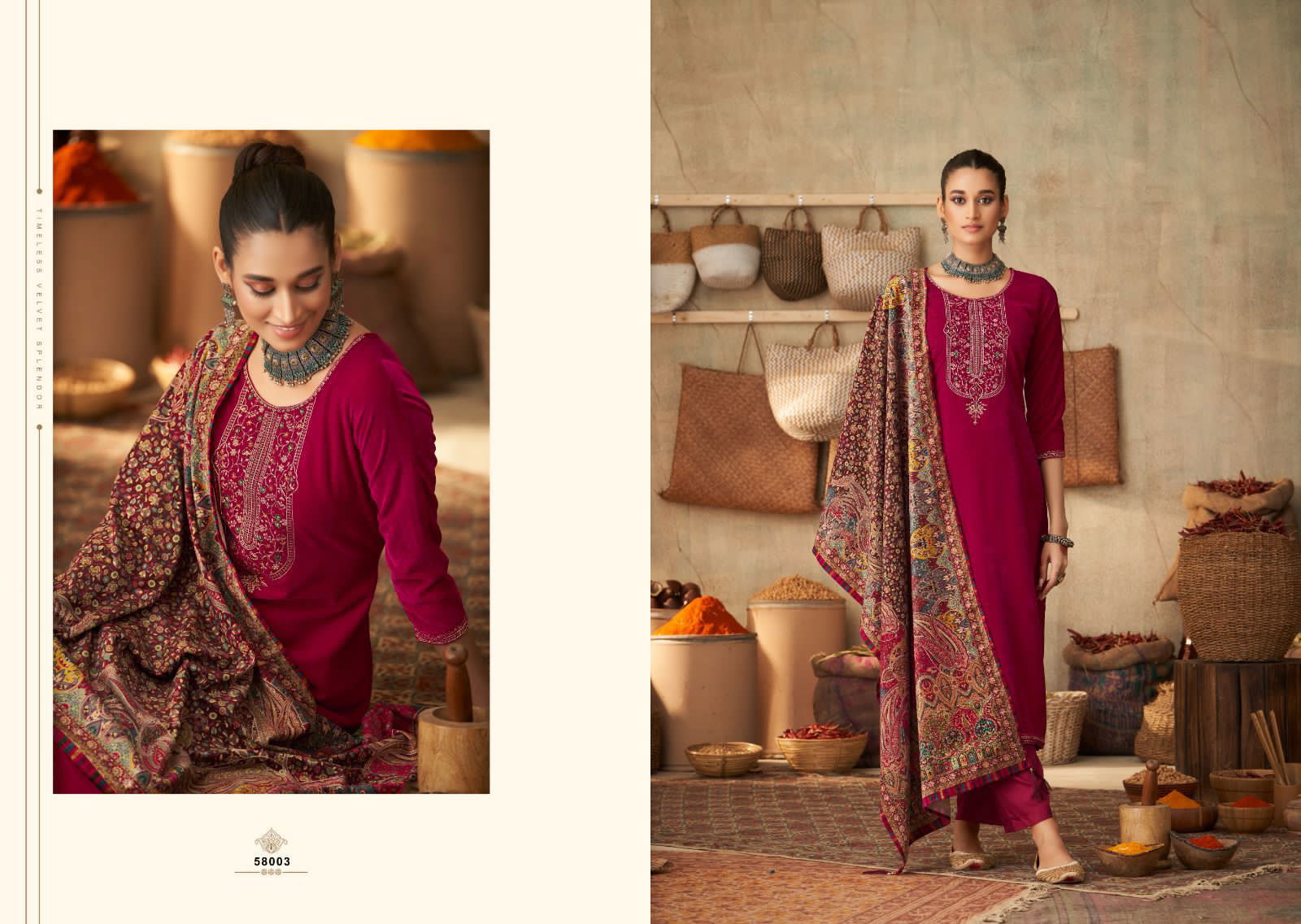 Bansuri By Nishant Pure Velvet Printed Designer Salwar Suits 